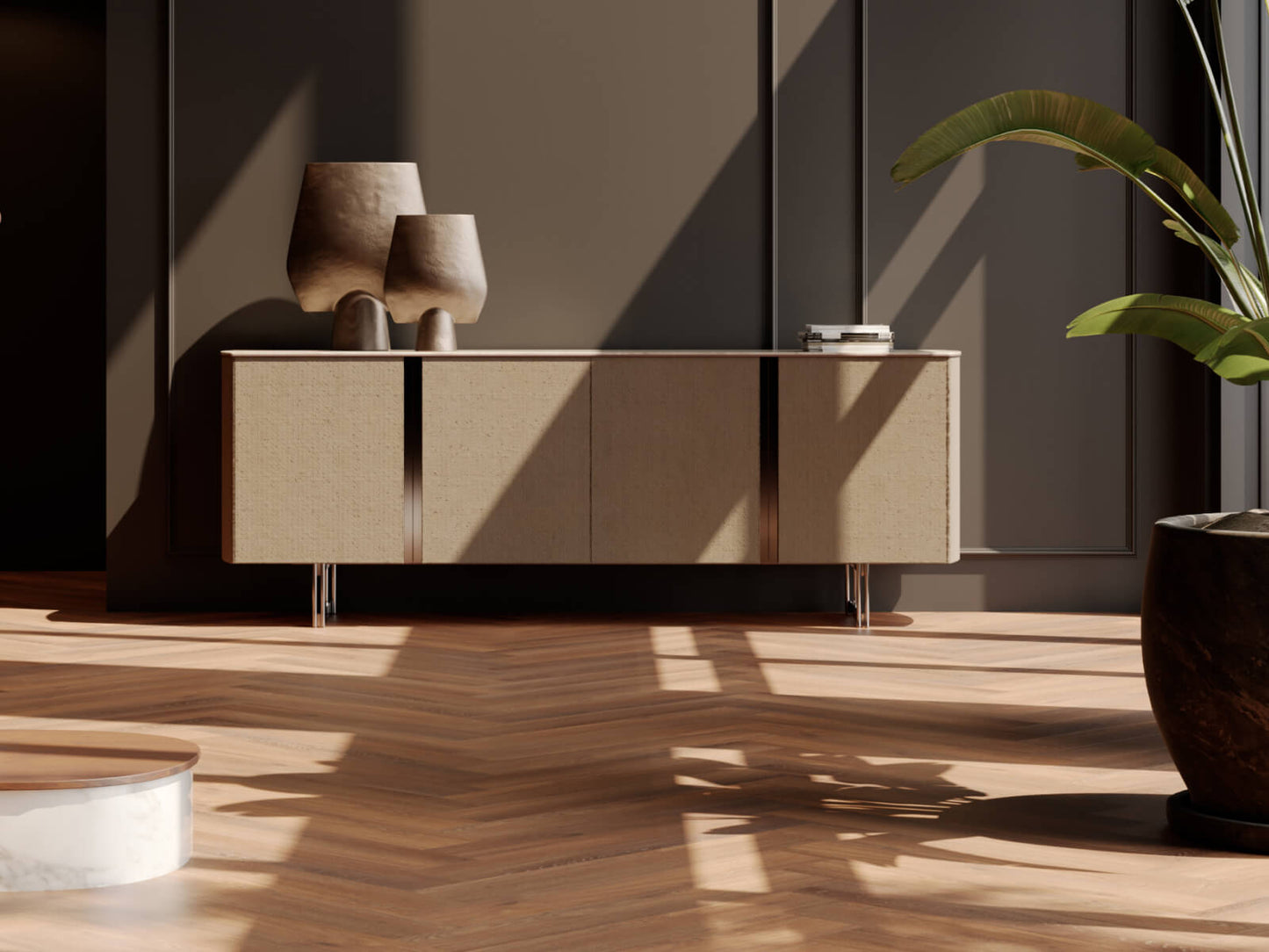 Room5 Executive Gold visgraat PVC vloer warm eiken houtlook online kopen